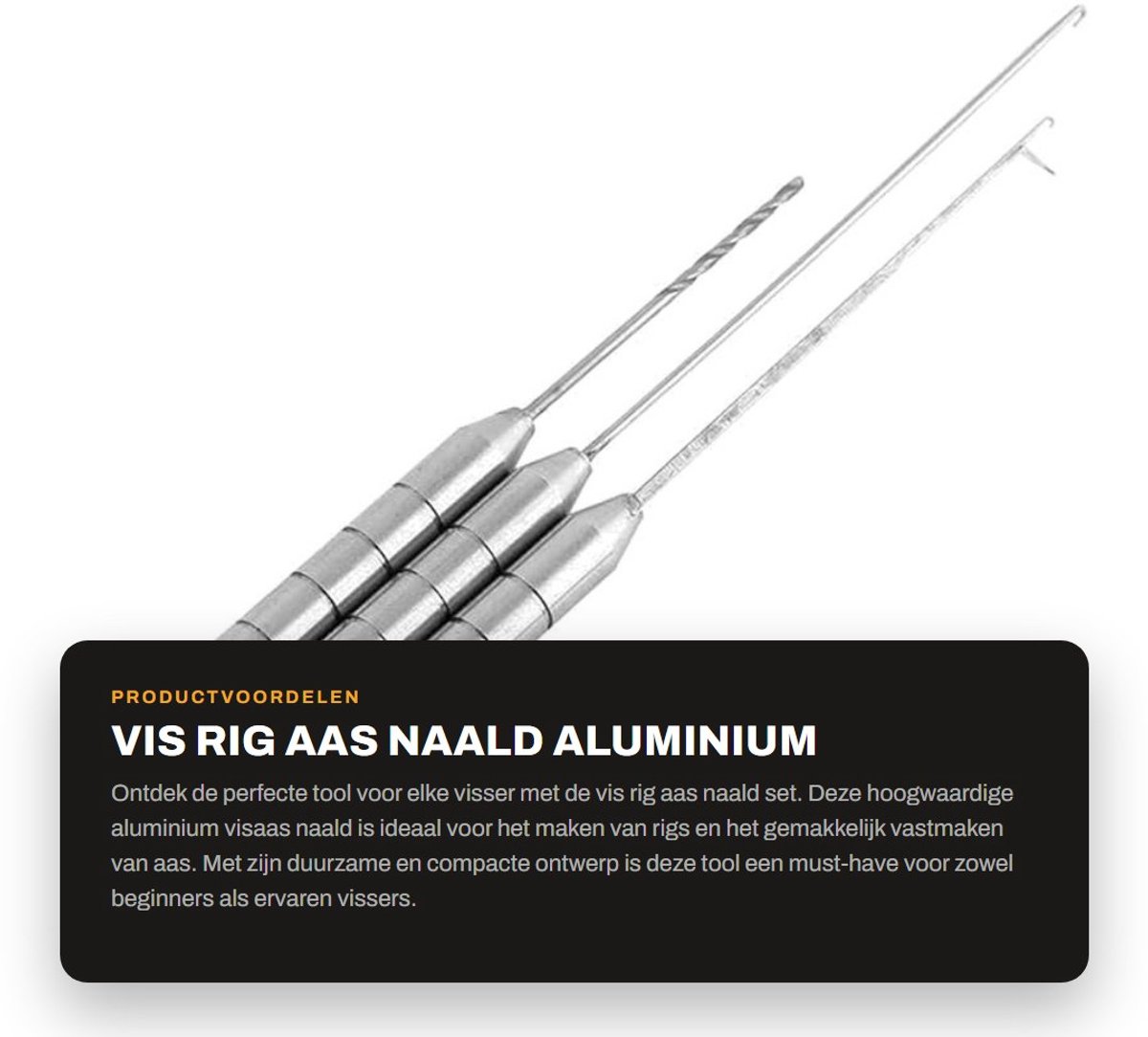 Dailygoods- Aasnaald Premiumkwaliteit - Aluminium Aasnaald - Visboor - Tackle Tool - Compact - Duurzaam Materiaal - Visgereedschap
