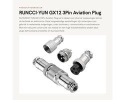 Dailygoods - GX12 3Pin Aviation Plug - 2 Stuks Metaal 12mm Panel Mount