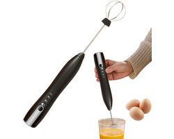 Melkopschuimer Handgarde - Elektrische garde - Dranken bereiden - Drie snelheidsstanden - 26 cm - Zwart