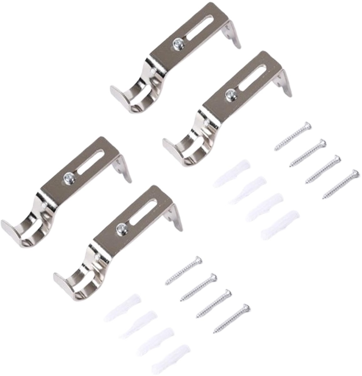 Dailygoods- Gordijnroedenhouder Metalen - 4 Stuks - Roestbestendig