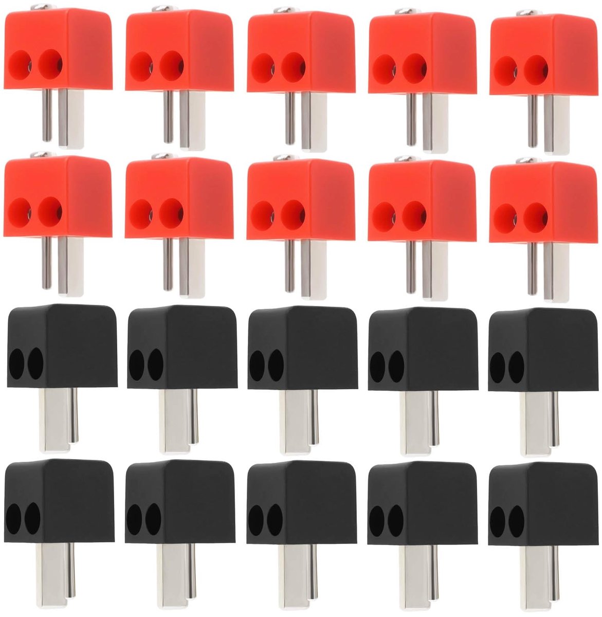 Dailygoods- Luidspreker Plug Set - 20 Stuks - 2-Pins DIN-Stekkeradapter - Schroef Aansluiting - Kunststof - Geschikt voor Audio/Video Apparatuur - Luidsprekeradapter