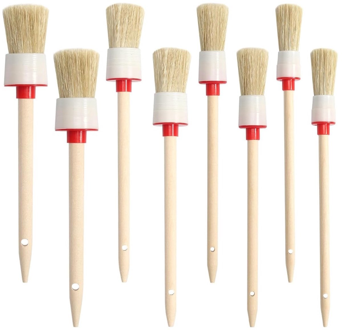 Dailygoods- Ringkwasten Professionele Set - 4-delige Borstelset - Natuurlijke Borstelharen - Voor Acrylverf/Waxen - 15° Hoekige Haren - Diameter 20-35 mm - Schilderkwasten