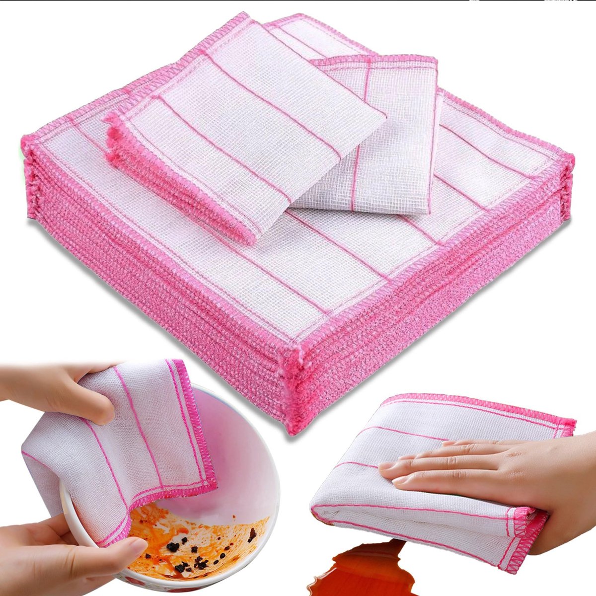 Dailygoods- Theedoeken Set van 10 - Katoenen Keukendoeken - Hoogwaardige Theedoeken - Ergonomisch en Duurzaam - 35 x 30 cm - Absorberend en Comfortabel - Keukenhanddoeken
