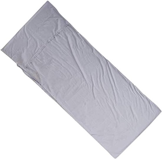 Slaapzak Liner - Reis Laken - Kamperen en Reizen - Zacht Katoen - 210x110cm - Grijs — afbeelding 3