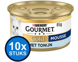 10x Gourmet Gold - Mousse Tonijn - Kattenvoer Natvoer - 85g