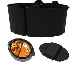 Slowcooker Liners - Herbruikbare Inzetstukken - Koken Zonder Schrobben - Dubbele Maaltijd Mogelijk - 2 Stuks 6 Qt - Zwart