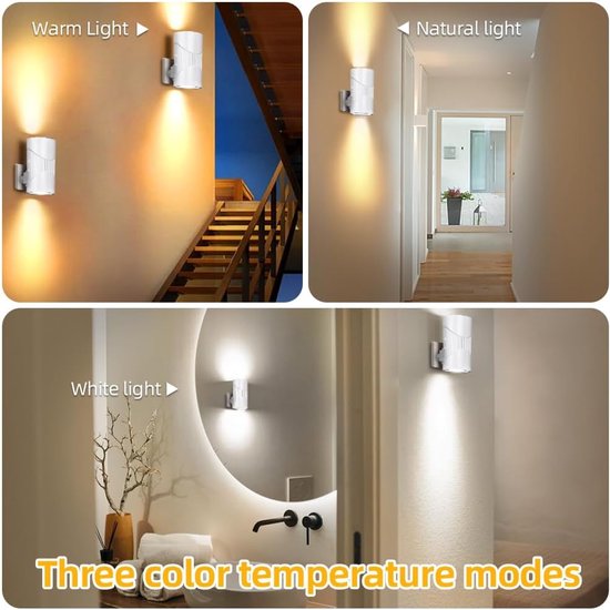 Stopcontact Nachtlampje - LED Sensor Lampje - Veilig Nachtlicht - 3 Kleuren Instelbaar - 2 Stuks - Wit — afbeelding 5