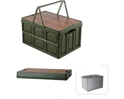 Opvouwbare Kofferbak Organizer - Opbergdoos Deksel - Kamperen Picknicken - Duurzame Kunststof Constructie - 43 x 30 x 6 cm
