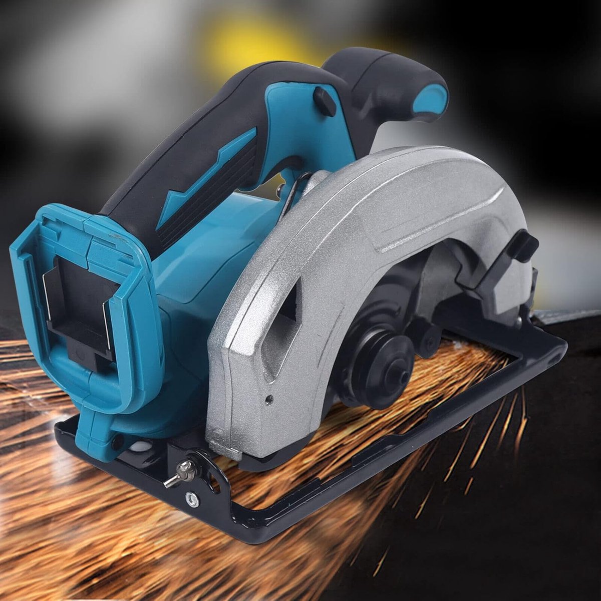 Draadloze Cirkelzaag - Elektrische Zaag - Precisie Zaagwerk - Motor met Hoog Koppel - 45 Graden Hoek - Blauw