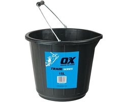 Werkemmer - Plastic bak - Klusbenodigdheden - Robuust ontwerp - 15 liter - Zwart