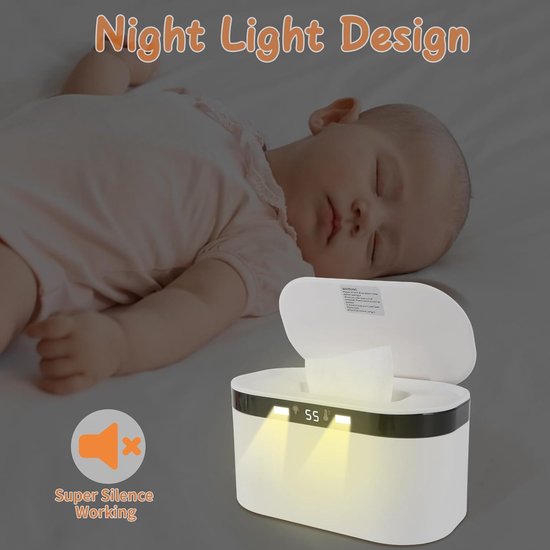 Baby Doekjes Warmer - Natte Doekjes Dispenser - Comfort Babyverzorging - Instelbare Temperatuur - Grote Capaciteit - Wit — afbeelding 4