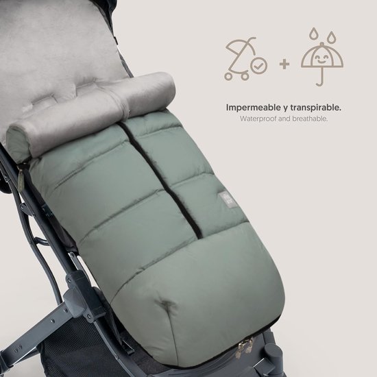 Universele Voetenzak - Kinderwagen Slaapzak - Warm Blijven - Afneembaar Ontwerp - 52 x 46 cm - Groen van Universele — afbeelding 2