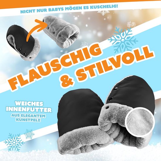 Universele Handwarmers voor Kinderwagens - Waterdicht en Winddicht - Warm Pluche Materialen van Merkloos — afbeelding 5
