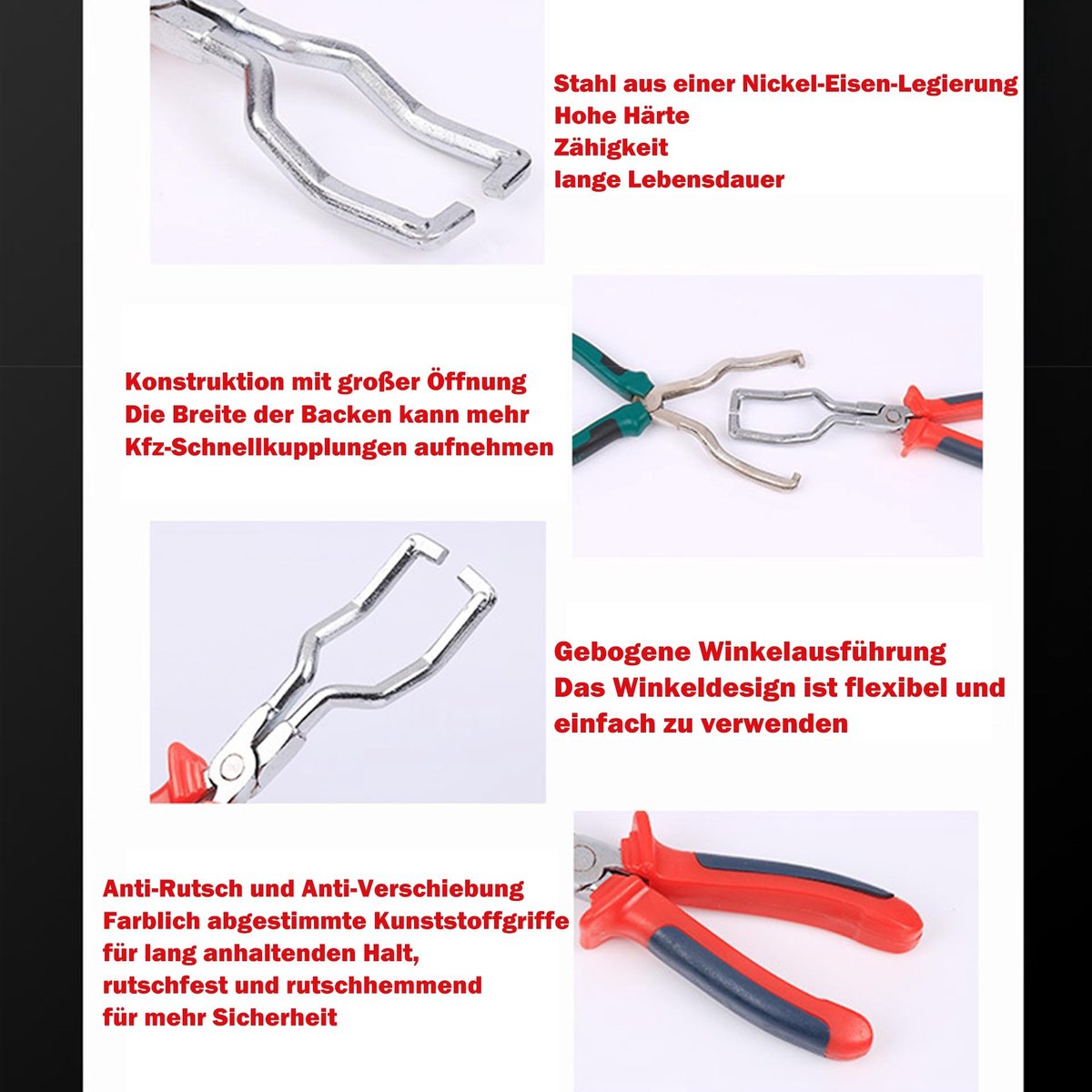 Dailygoods- Brandstofslangtang Ergonomisch PVC Handvat - Slangklem - Demontagetang - Benzinefilter - Autoreparatiegereedschap - 220 x 115 mm - Slangtang