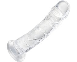Humery - Realistische Transparante Siliconen Dildo met Zuignap - 20 cm - Maat M - Dildo's - Sex Toy voor Vrouwen en Mannen