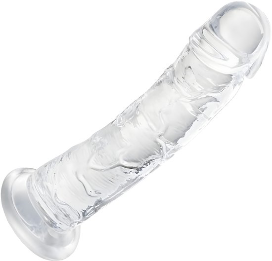 Humery - Realistische Transparante Siliconen Dildo met Zuignap - 20 cm - Maat M - Dildo's - Sex Toy voor Vrouwen en Mannen