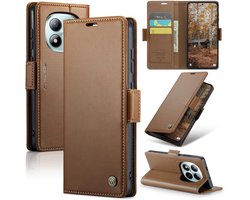 Hoesje Geschikt voor Xiaomi Redmi Note 15 Pro Plus 5G - Lederen Flip Wallet - Kaartenvakken - Standfunctie - Magneet - Book Case Hoesje - Bruin
