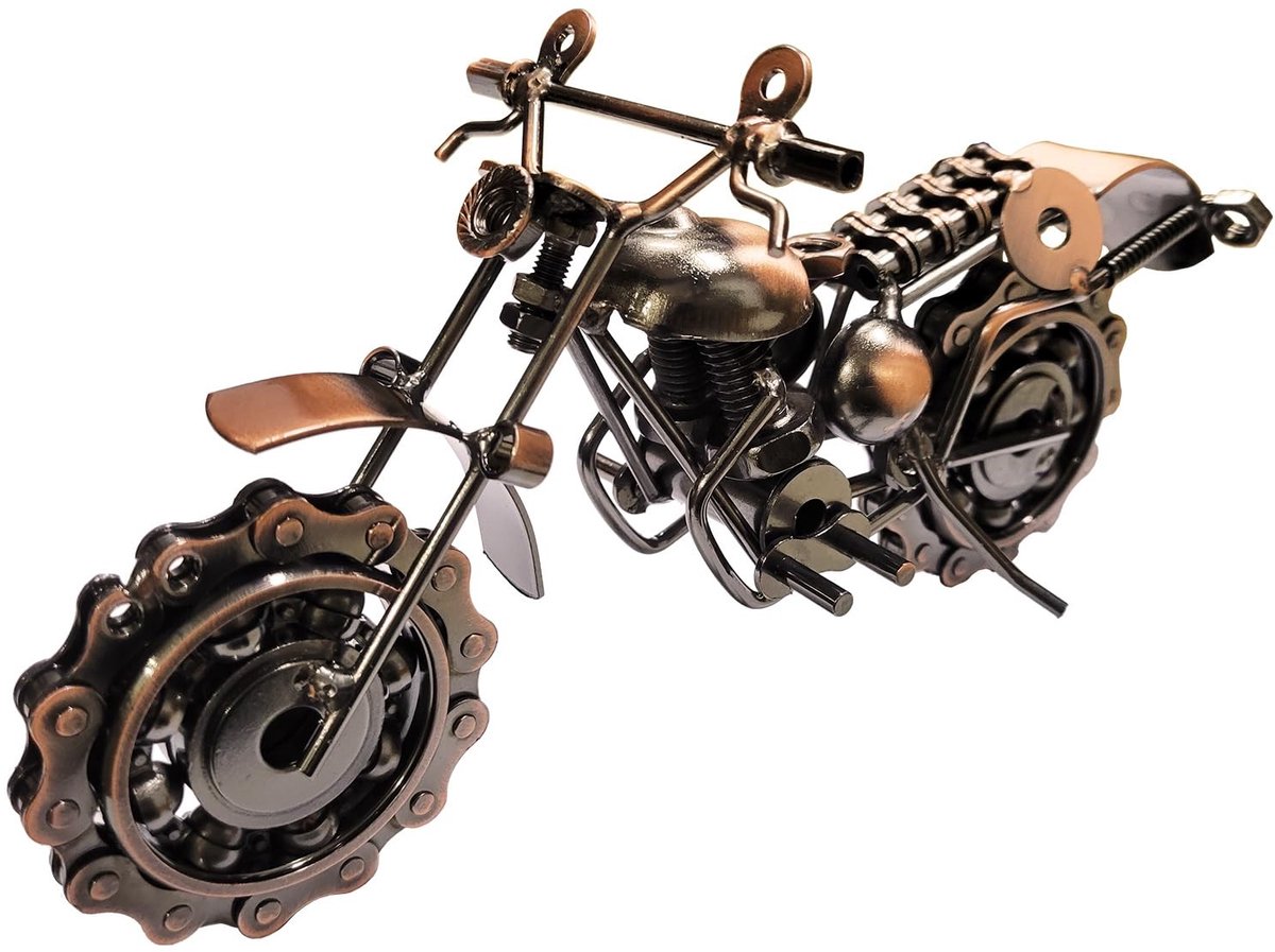 Dailygoods- Kettingwiel Retro - Handgemaakt Model - Steampunk Ornament - Kunst Sculptuur - Uniek Cadeau - Hoogwaardige Materialen - Motorfietsmodel