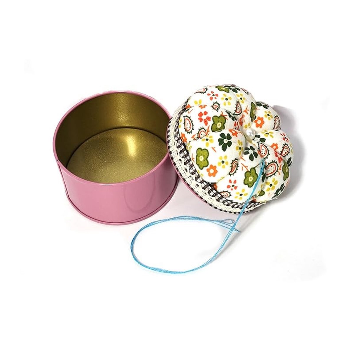 Dailygoods- Speldenkussen pompoenstijl - Naaidoos - Naalden/pinnen opbergdoos - Katoen/ijzer - Veilig en stabiel - Creatief ontwerp - Naaldenhouder