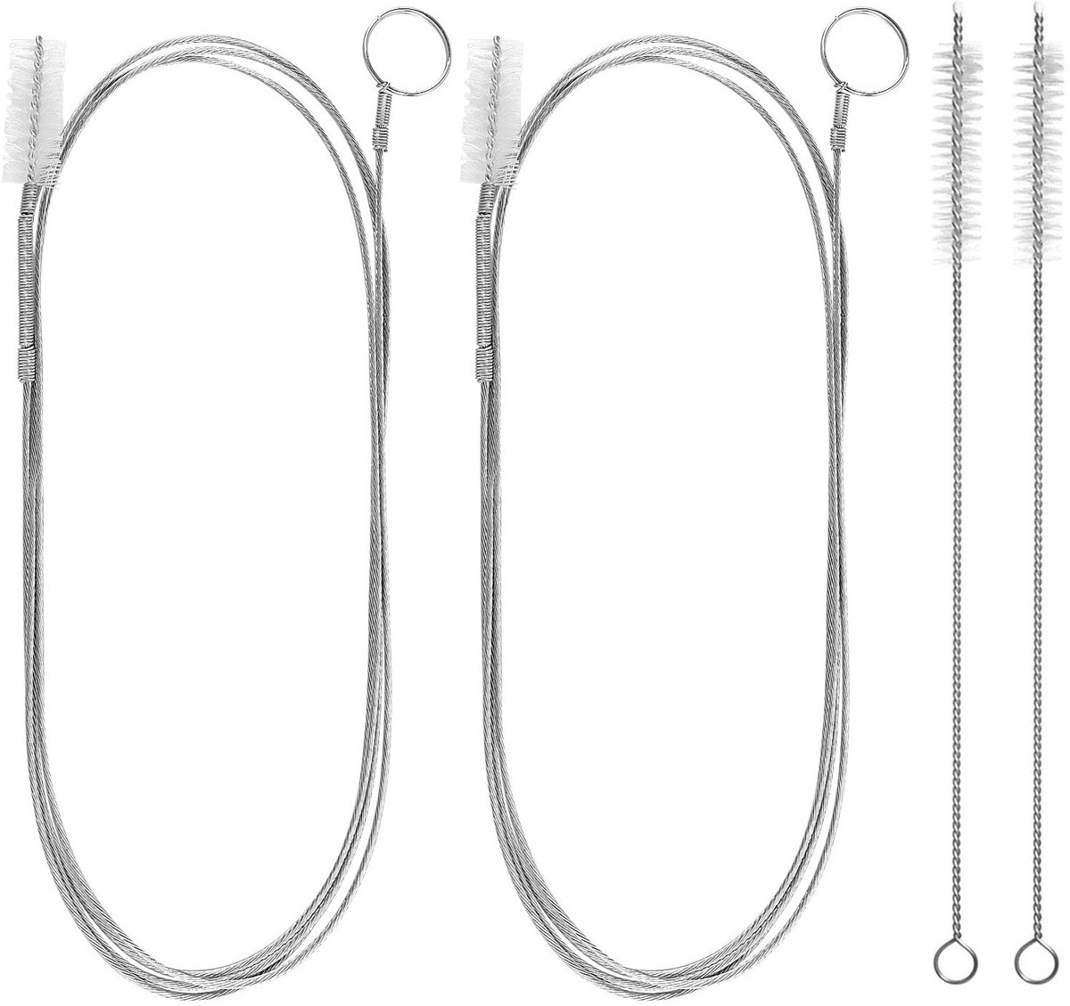 Dailygoods- Afvoerborstel Set van 4 - Flexibele Reinigingsborstel - Slangborstel - Spiraalvormige Borstelharen - Duurzaam en Herbruikbaar - Effectieve Reiniger