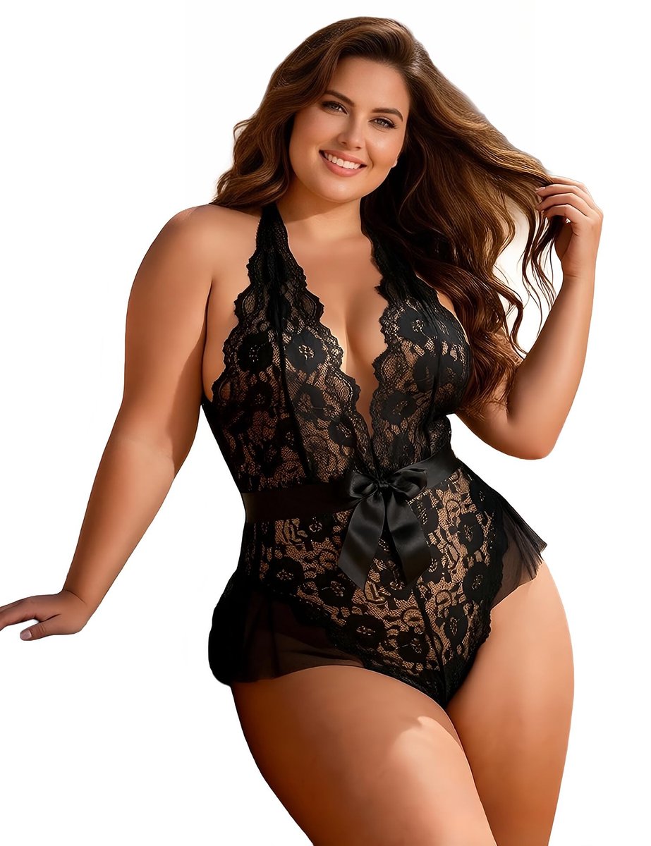 Dailygoods - Sexy Lingerie Bodysuit voor Vrouwen - Kant en V-hals Design in Grote Maten