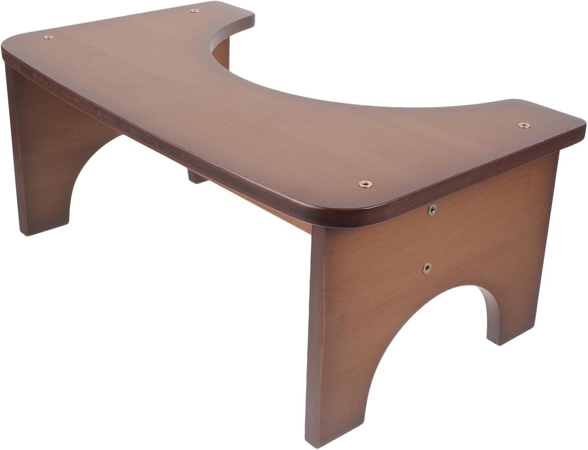 Bamboe toiletkruk - Hurkstoel badkamer - Verbeterde toilethouding - Antislip oppervlak - 37 x 20 x 17 cm - Lichtbruin
