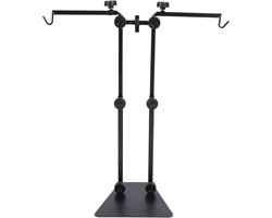 Reptielenlamp standaard - Terrarium licht - Verwarming en verlichting - Verstelbare dubbele haak - Zware basis - Zwart