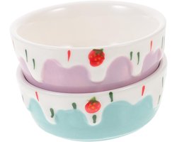 Keramische Voerbak - Dierenbakje Eten - Kleine Dieren Voeren - Kantelbestendig Ontwerp - 9 cm Breed - Diverse Kleuren