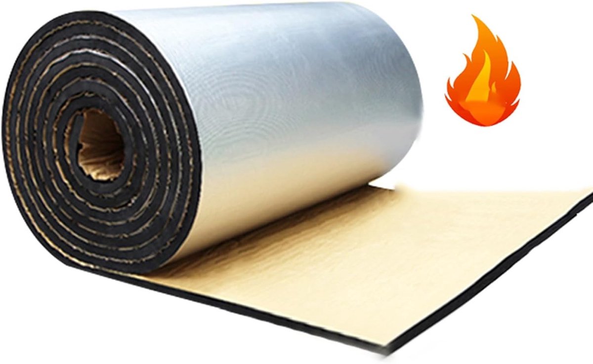 Isolatie Mat - Geluiddempend Schuim - Warmte En Geluid - Gesloten Cel Structuur - 1m² 15mm - Aluminiumfolie