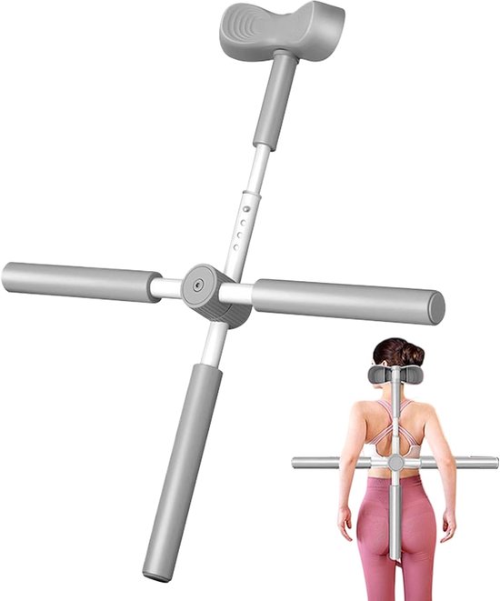 Yoga Stick - Fitness Stok - Rug Correctie - Verstelbare Lengte - 78 cm - Grijs — afbeelding 5