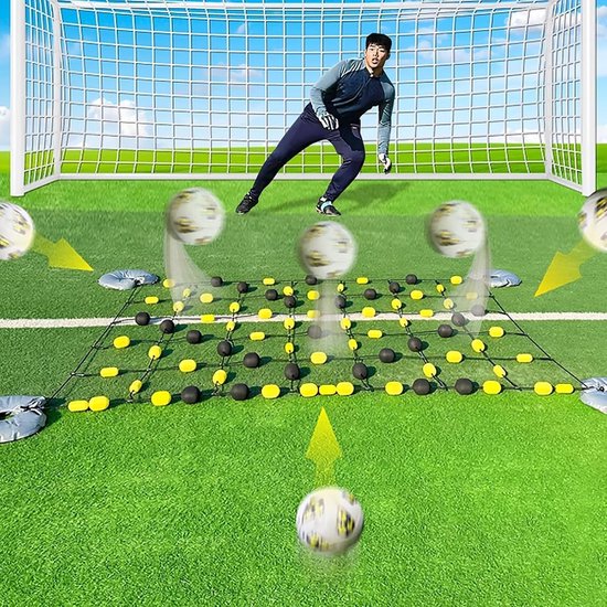 Voetbal Trainer - Keeper Oefenmateriaal - Reflex Training - Variabele Bal Afkaatsing - 2x1.6m - Zwart — afbeelding 5