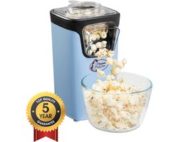 Bestron Popcorn machine - APC200B - popcornmaker - Incl. 10 popcorn zakken - Klaar in 2 min - Blauw - 5 jaar garantie Image