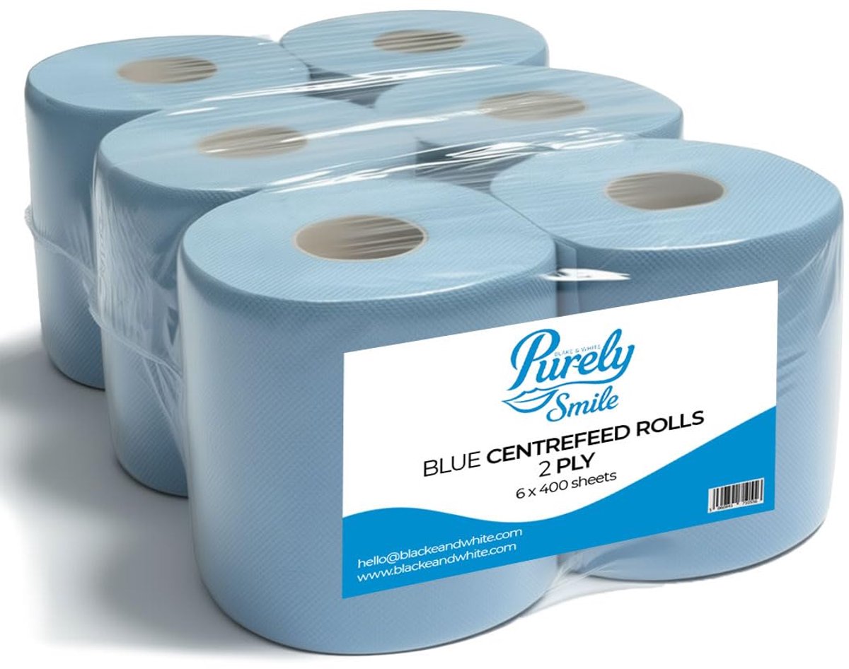 Keukenrol Rollen - Papierrol Absorptie - Snel Opruimen - Gemaakt van gerecycled papier - 6 Stuks - Blauw