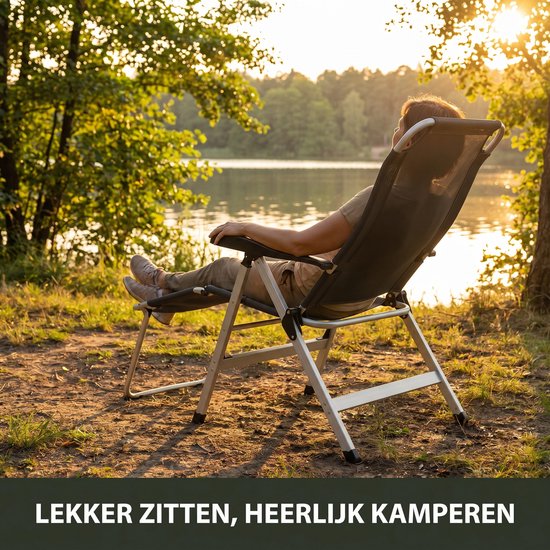 Happy Rhino - Campingstoel Vanoise - Vouwstoelen - Grijs - 4,3kg - Textileen - 41 x 4.3 x 47 cm van Merkloos — afbeelding 4