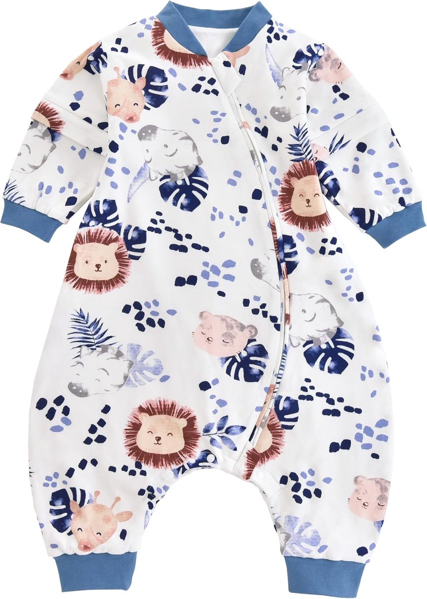 Babyslaapzak met mouwen - Trappelzak kind - Veilig slapen - Afneembare mouwen - 80/baby - Jungle leeuw