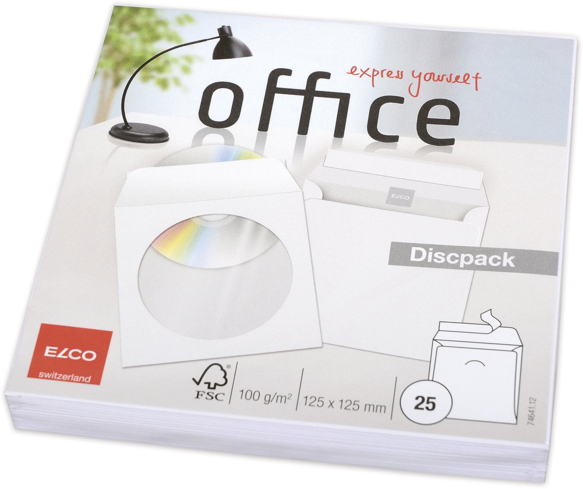 Elco Office Color Discpack FSC CD/DVD 100 gram wit 25 stuks - EO-74641-12
