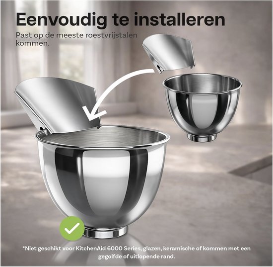 KitchenAid Accessoireset (RVS) - Geschikt voor 4.3L & 4.8L Tilt-Head Keukenmachines (Artisan / Classic) - Vaatwasmachinebestendig van KitchenAid — afbeelding 4