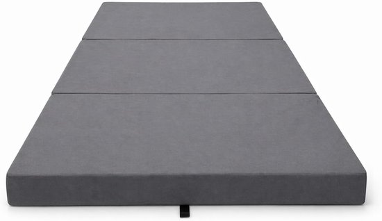 Vouwmatras Gastenmatras - Opvouwbaar Bed - Comfortabel Slapen - Afneembare Hoes - 65x180x7 cm - Grijs — afbeelding 3