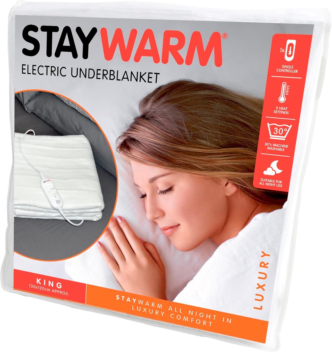 Elektrische Deken - Verwarmde Deken - Warmte Op Bed - Luxe Materiaal - 130 x 120 cm - Wit