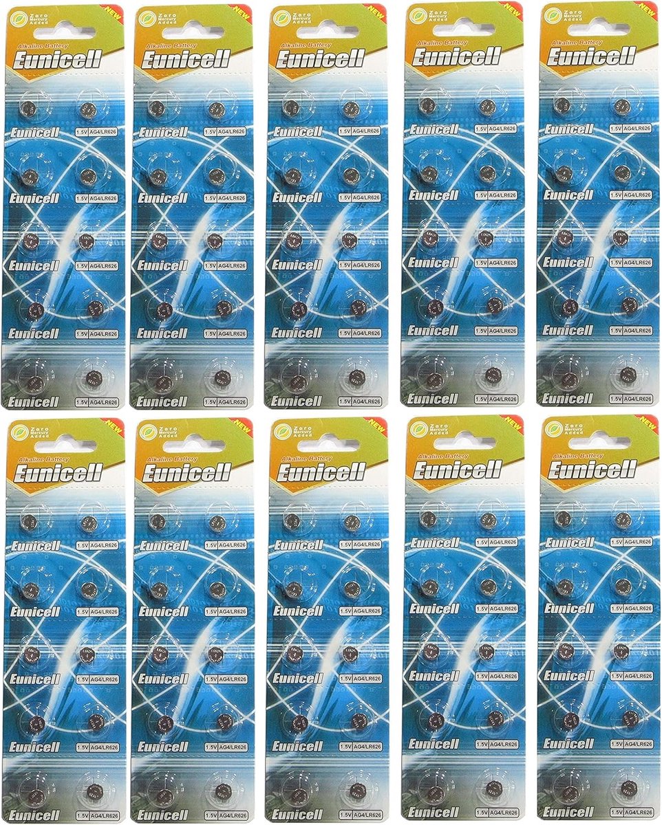 Knoopcelbatterijen AG4 - Kleine batterijen - Apparaten voeden - Alkaline technologie - 10 stuks - Zilver