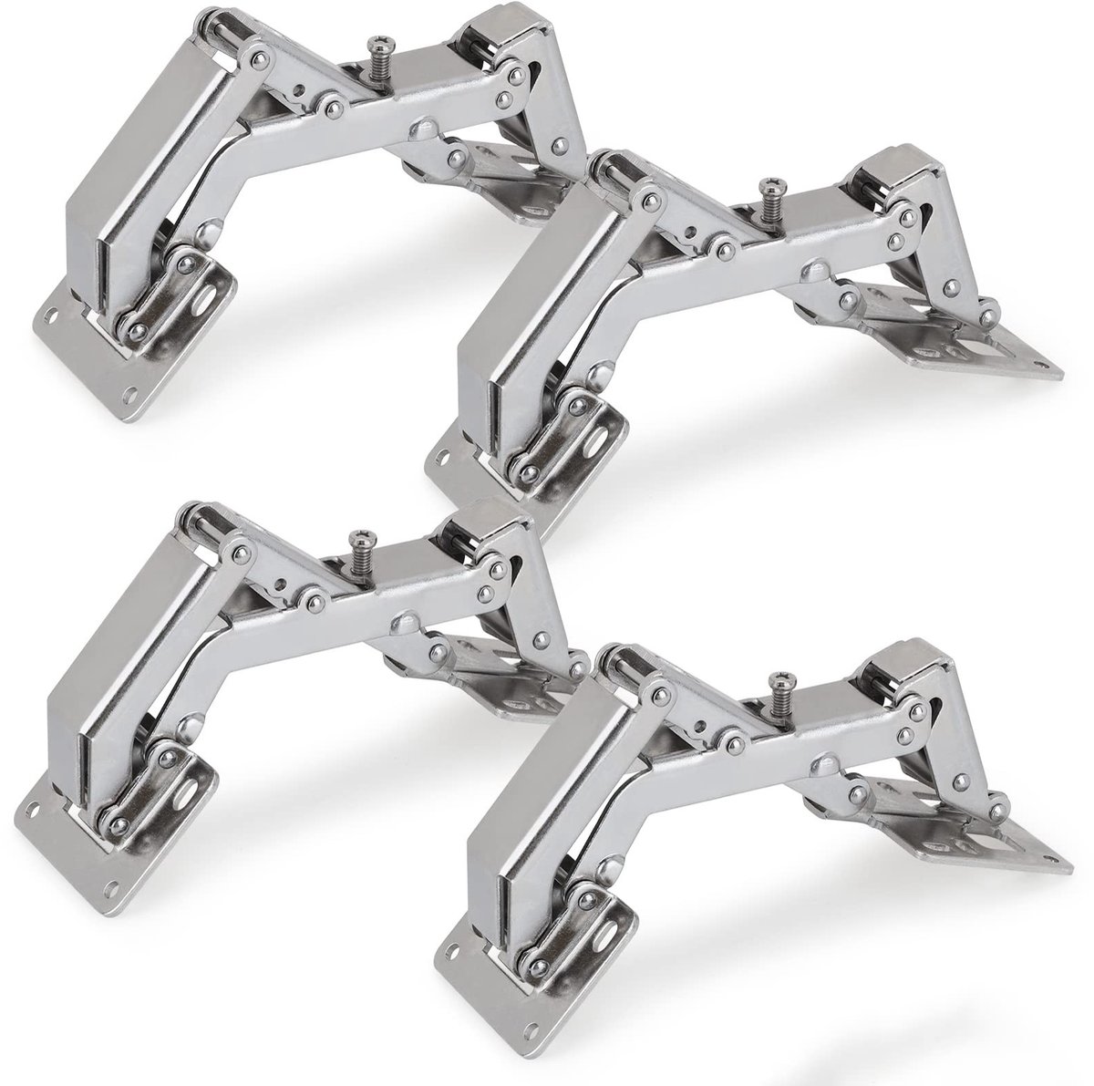 Dailygoods- Opschroefscharnier 170 Graden - Deurscharnieren - Hoekaanslag - Automatische Scharnier - 4 Stuks - Vernikkeld Koudgewalst Staal - Deurscharnier