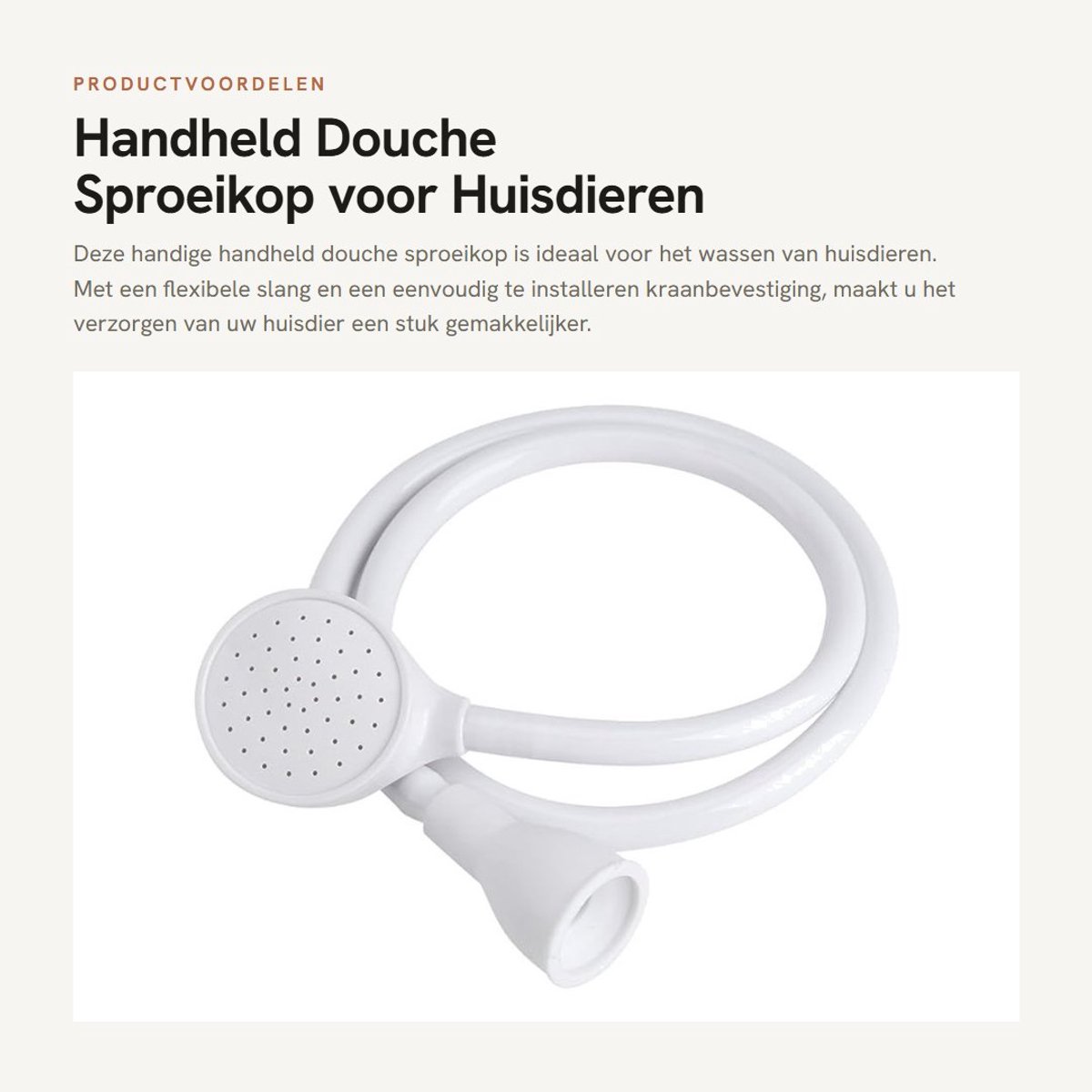 Dailygoods- Douchekop Lichtgewicht - Doucheslang Handheld - Douchekop voor Huisdieren - Slang voor Kranen - Rubber - Totale Lengte 109 cm