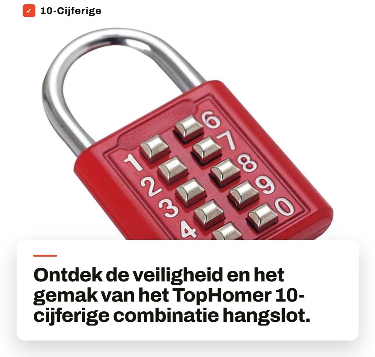 Dailygoody - 10-Cijferige Combinatie Hangslot - Sleutelloos, Veilig