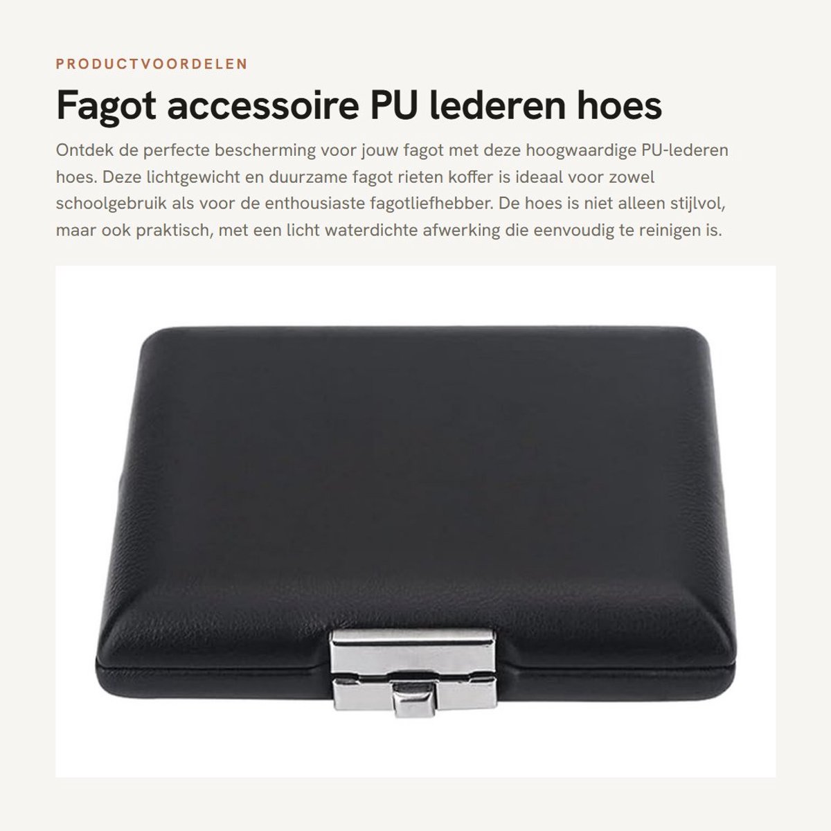 Dailygoods- Fagot Hoes Lichtgewicht - PU Lederen Bekleding - Waterdicht - Duurzaam - Hoogwaardig Hout - Zachte Binnenvoering - Rietkoffer