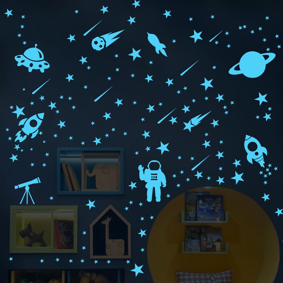 Dailygoods- Plafondstickers Fluorescerend - Wanddecoratie Kinderen