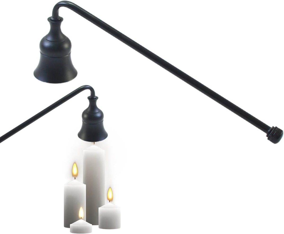 Kaarsblusser Metaal - Kaars Accessoire - Veilig Doen - Klokvormig Ontwerp - 23 cm Lengte - Mat Zwart