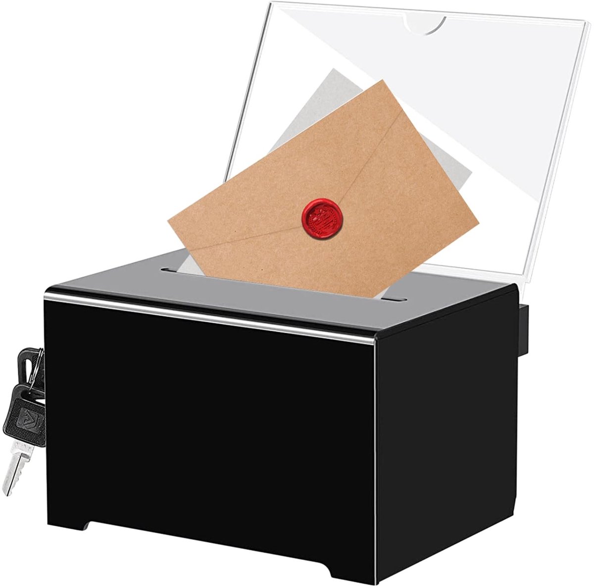 Dailygoods- Acryldispenserbox afsluitbaar - Transparante Stembus - Geldcassette - Insteekbord - Robuust - Duurzaam Acryl