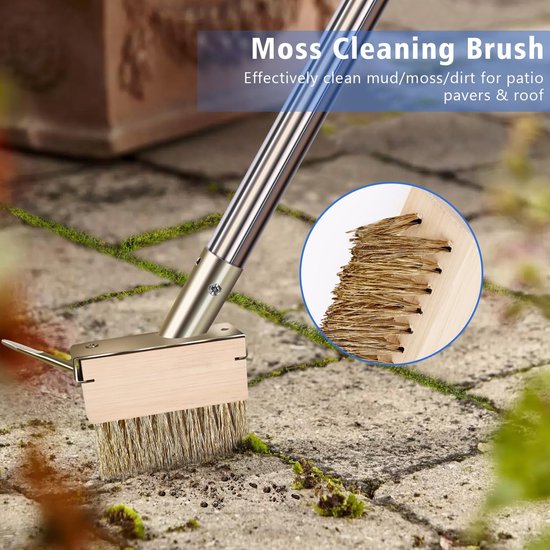 Dailygoods- Onkruidverdelger Handmatig - Onkruid Borstelkoppen - Spleetwieden Tool - Mos Verwijderaar - Hoogwaardig Messing Geplateerd Staal - 64,9 Inch Handvat - Spleetwieder van Dailygoods — afbeelding 5