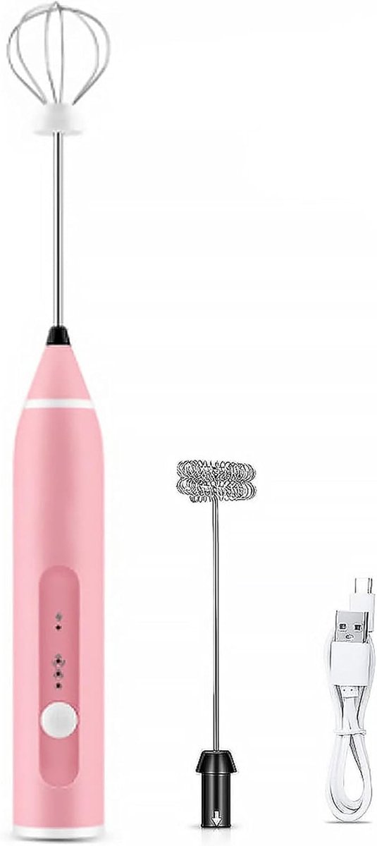 Elektrische Handmixer - Draadloze Garde - Keuken Bakken - 3 Snelheden Instelbaar - 1200mAh Batterij - Roze