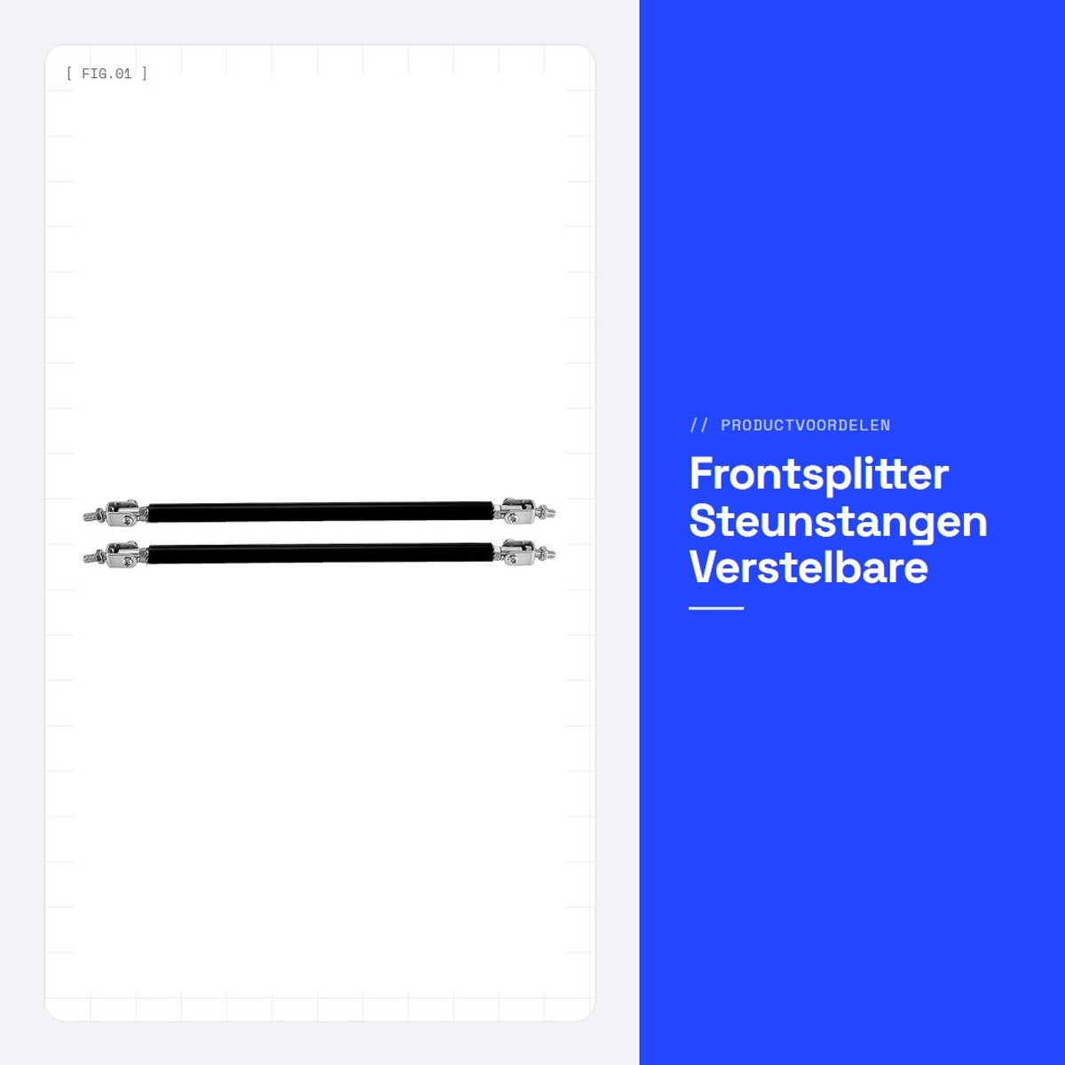 Dailygoods- Steunstangen 20 Cm - Verstelbare Diffusor - Auto Bumper Bar - Aluminium - Universele Pasvorm - Lichtgewicht en Duurzaam - Splittersteunen